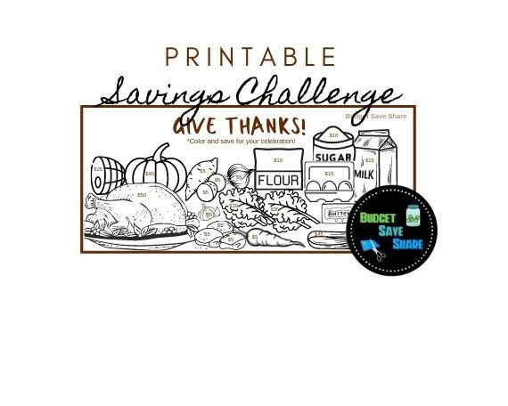 Thanksgiving Savings Challenge Printable PDF A6 Cash - Etsy