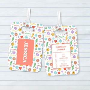 Étiquette de sac à langer pour garderie, étiquette de bagage personnalisée pour enfant cartable pour la rentrée des classes, cadeau d'anniversaire personnalisé pour garçons et filles