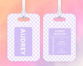 Personalized Kids Bag Tag, Custom School Backpack Luggage Tag