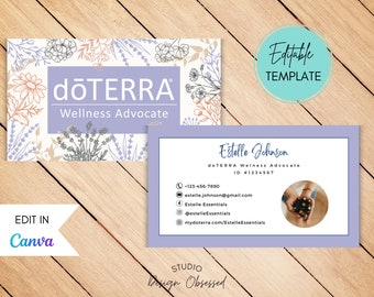 doTerra Business Card Template | Floral Design (Printable)
