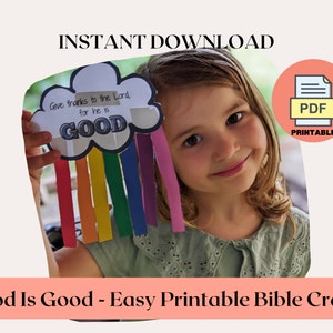 Geben Sie Danke an den Herrn Printable Craft für Kinder | Dankbarkeit Bibel Handwerk | Sonntagsschule Christliche Heimschule | Kinder druckbare Aktivität PDF