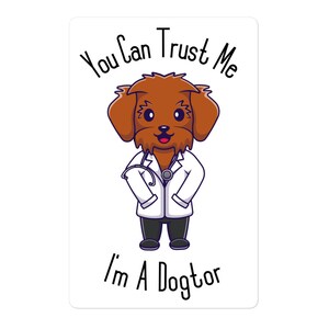 Funny Dog Doctor Sticker, Bubble-Free Sticker, Multiple Sizes Available, Rescue Advocacy Sticker, Dog Lover Gift, Supports Charity