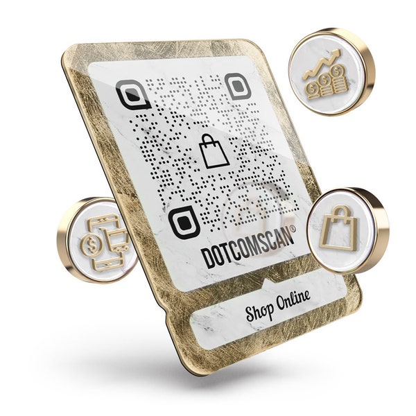 AdPlate Pro | Onlineshop Edition - Effektives QR-Code Werbeschild Onlineshop Tischaufsteller