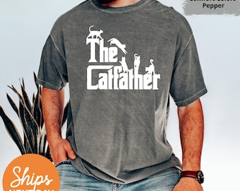 The Catfather Shirt, Cat Dad Comfort Colors Tshirt