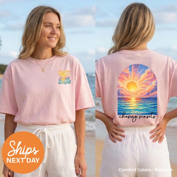 Comfort Colors® Golden Hour State of Mind Shirt, Chasing Sunsets Tee, Trendy Summer Aesthetic Tshirt