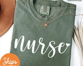 Nurse Heart Shirt, Nurse Shirt, Nurse Shirt Women,, Nurse T-Shirts, Cute Nurse Typography Tee, Registered Nurse Shirt, Nurse Graduation Gift