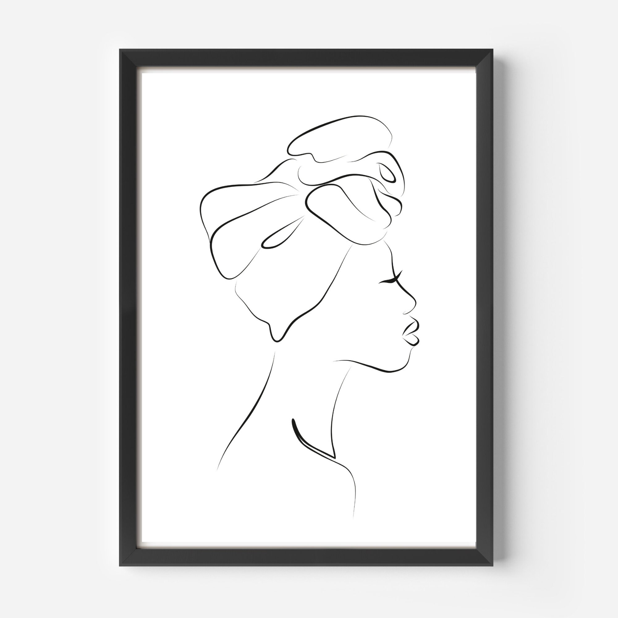 Facial Line Art, One Line Drawing, Abstract Single Line, Female Art