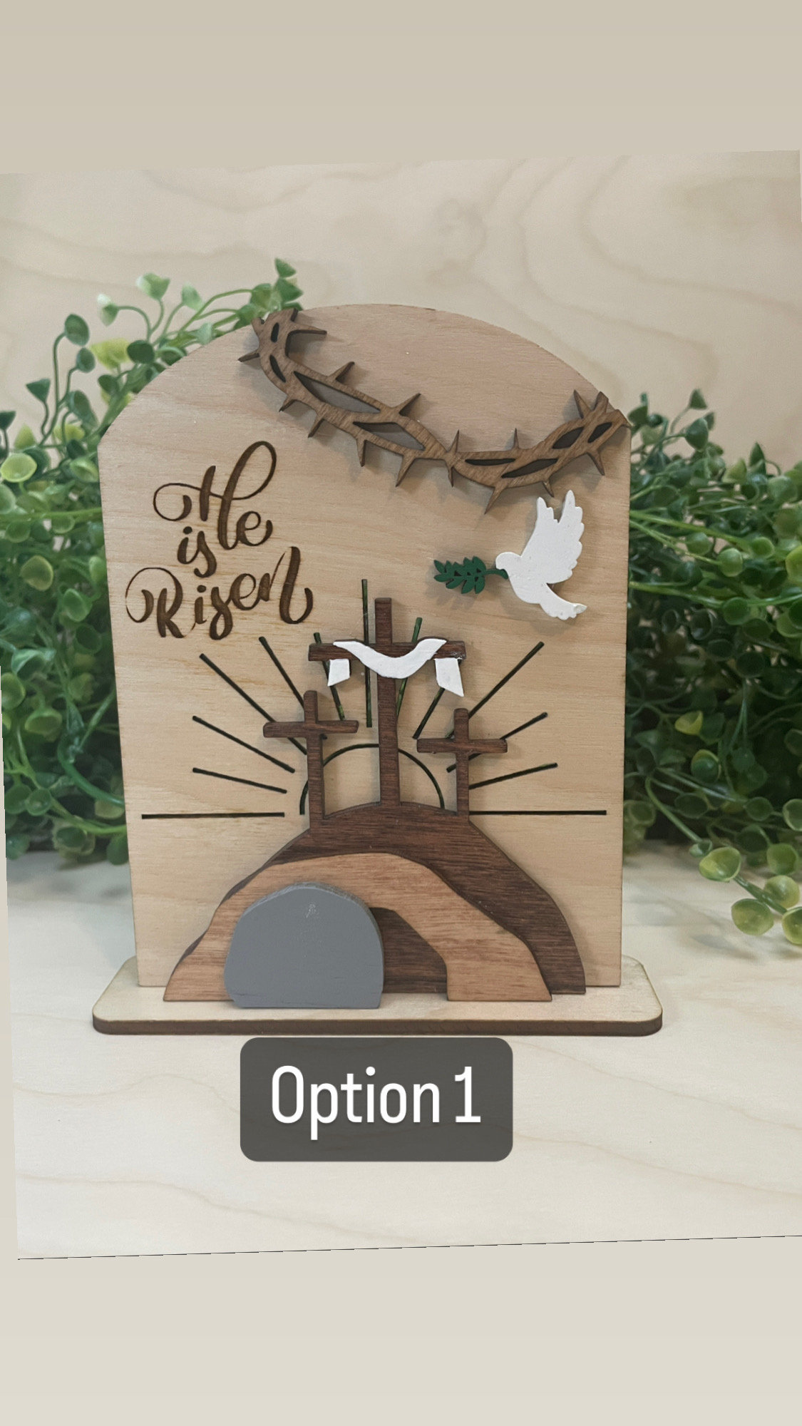 Empty Tomb &quot; He is Risen&quot; Religious Decor, Christian Easter Tomb, He is Risen, Resurrection Cross, Religious Display, Easter Empty Tomb