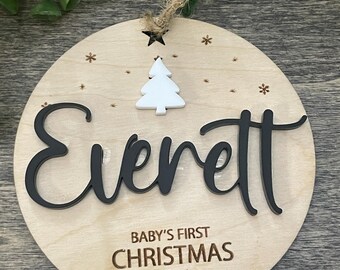 Personalized Baby's First Christmas Ornament: Wooden Keepsake Gift