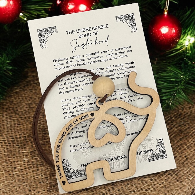 🎁Buy 2 FREE SHIPPING🎁 Elephant Sisterhood Ornament, Unique Friendship Ornament,Best Friends Gift, Friendship Circle Gift, Circle Of Love, Loyalty And Sisterhood,