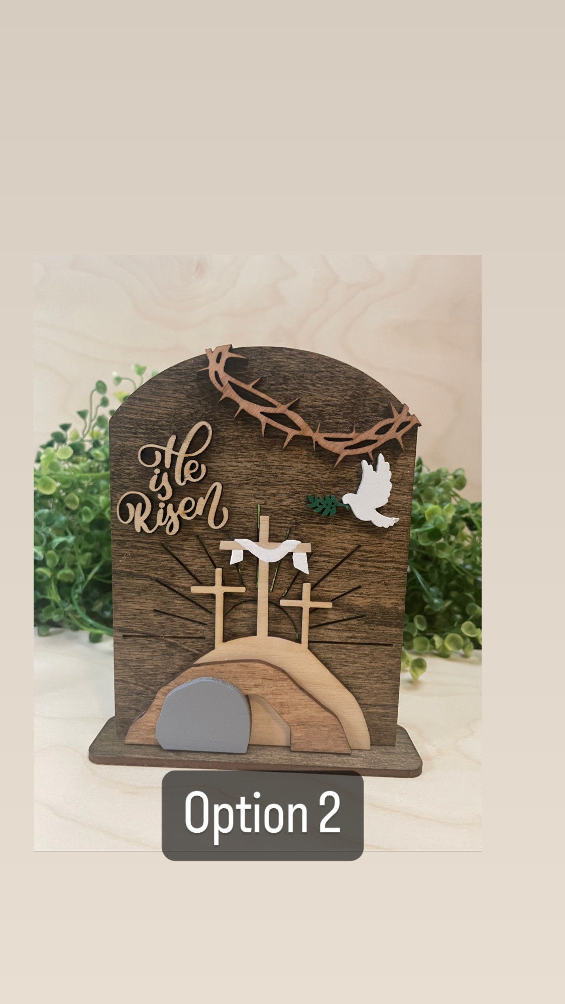Empty Tomb &quot; He is Risen&quot; Religious Decor, Christian Easter Tomb, He is Risen, Resurrection Cross, Religious Display, Easter Empty Tomb