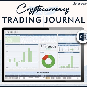 Cryptocurrency Trading Journal | Trade Log | Excel | Spreadsheet Template | Crypto Trading | Bitcoin