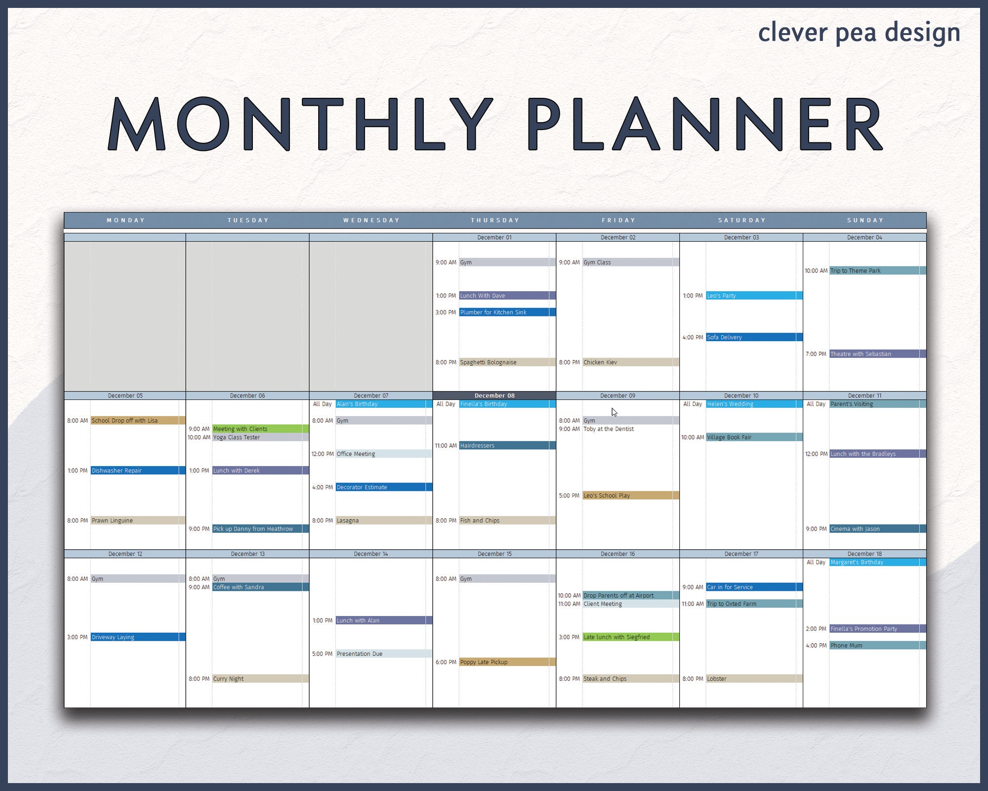 Ultimate planner bundle digital planners excel template weekly planner