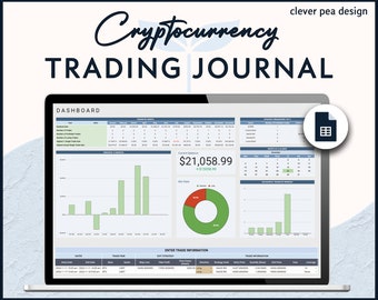 Cryptocurrency Trading Journal | Trade Log | Google Sheets | Spreadsheet Template | Crypto Trading | Bitcoin