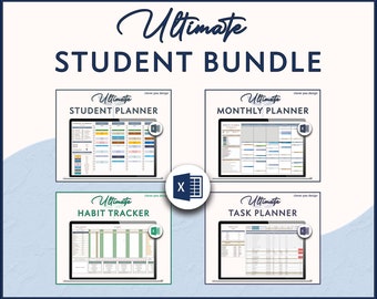 Ensemble ultime d'agendas pour étudiants : modèles Excel (téléchargement numérique)