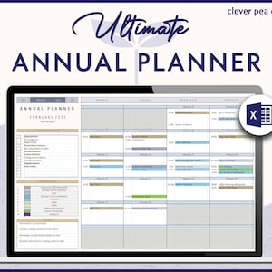 Annual Planner Excel Template | Task Schedule | To Do List | Excel | Annual Planning