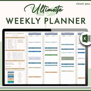 Plantilla de Excel del planificador semanal / Programación de tareas diarias / Lista de tareas pendientes / Excel / Planificación semanal
