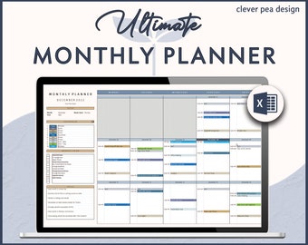 Monatsplaner Excel Vorlage: Personalisierbarer Aufgabenplaner (XLSX & PDF)