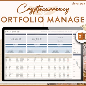 Cryptocurrency Excel Template | Portfolio Investment Tracker | Excel | Spreadsheet Template | Crypto Trading | Bitcoin