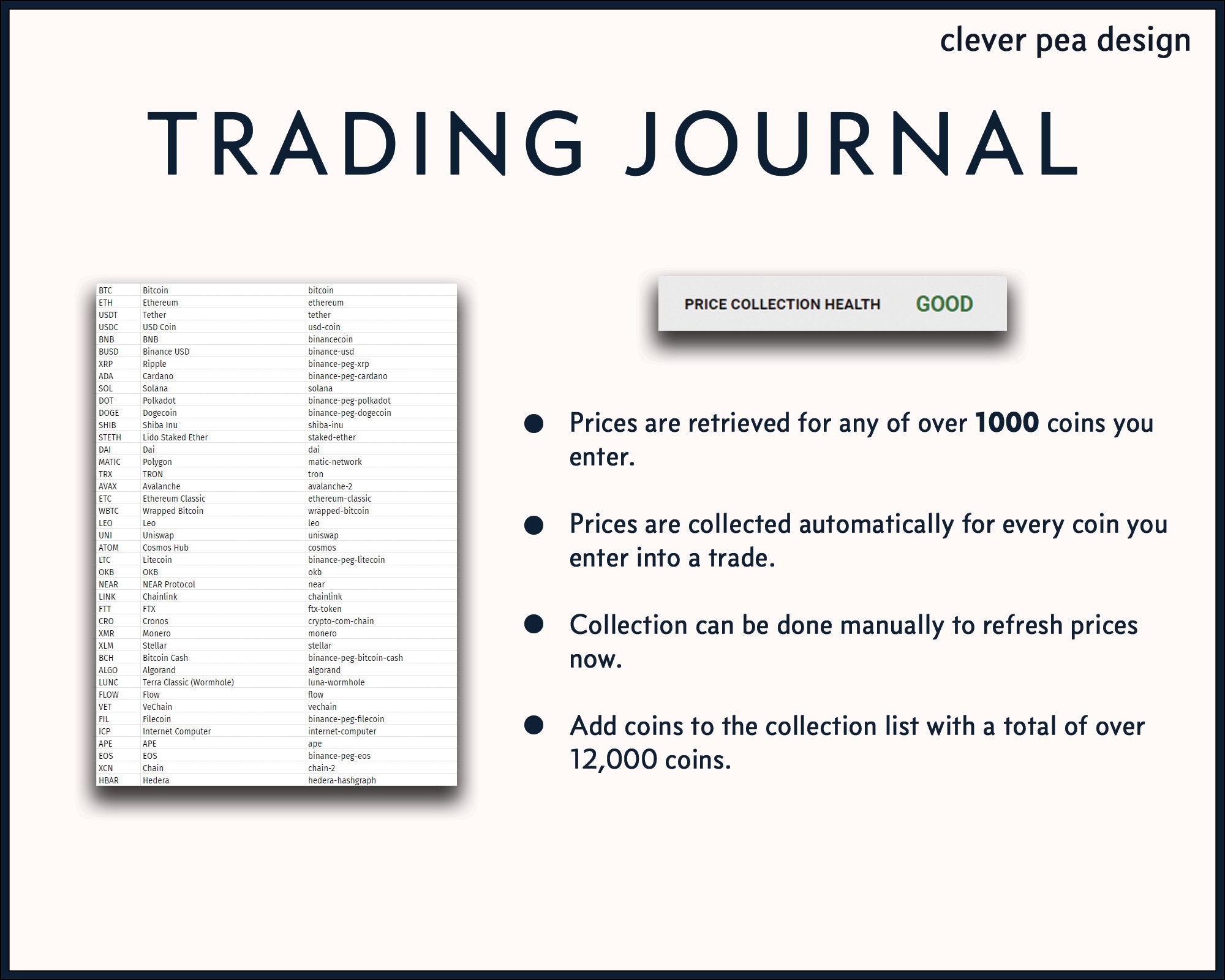 Cryptocurrency Trading Journal | Trade Log | Excel | Spreadsheet Template |  Crypto Trading | Bitcoin - Etsy