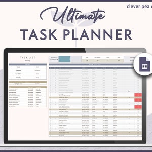 Task Planner Google Sheets Template | Digital Smart Task List