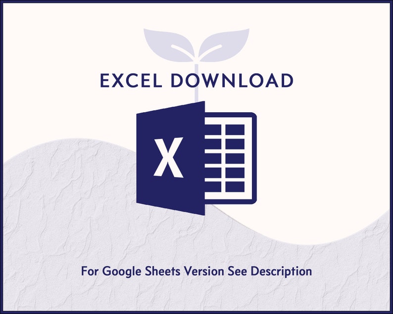 K&ouml;nnte beinhalten: Ein blaues Excel-Symbol mit dem Buchstaben "X" und einem Tabellenraster. Der Text "EXCEL DOWNLOAD" befindet sich &uuml;ber dem Symbol. Der Text "F&uuml;r die Google Sheets-Version siehe Beschreibung" befindet sich unter dem Symbol.