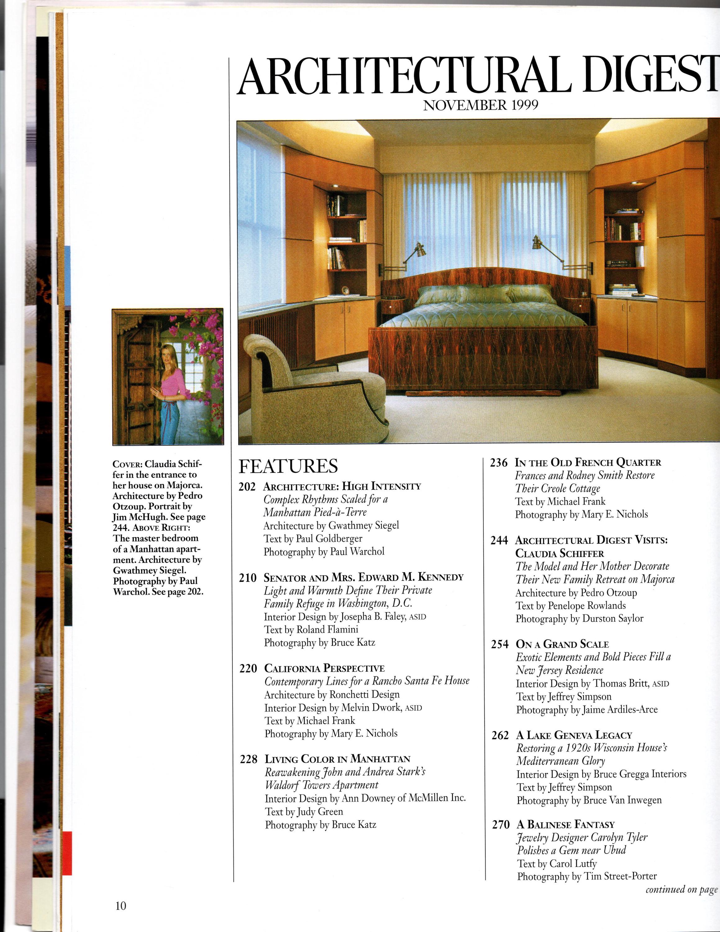 Architectural Digest November 1999: Claudia Schiffer Majorca House ...