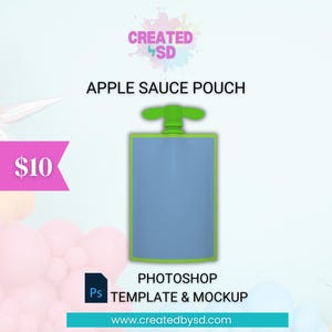 Applesauce pouch label template and mockup | Main Squeeze | Editable Party Favor |