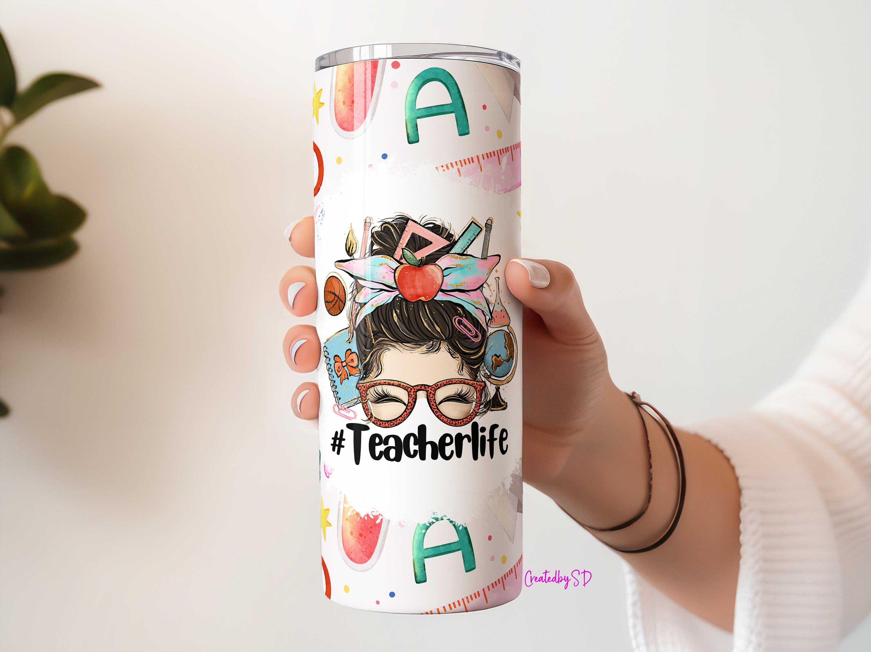 Cute Sublimation Tumbler for Teacher Appreciation Gift for Educators