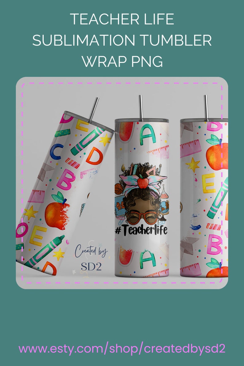 Black Teacher Sublimation Tumbler Design Inspirational Tumbler