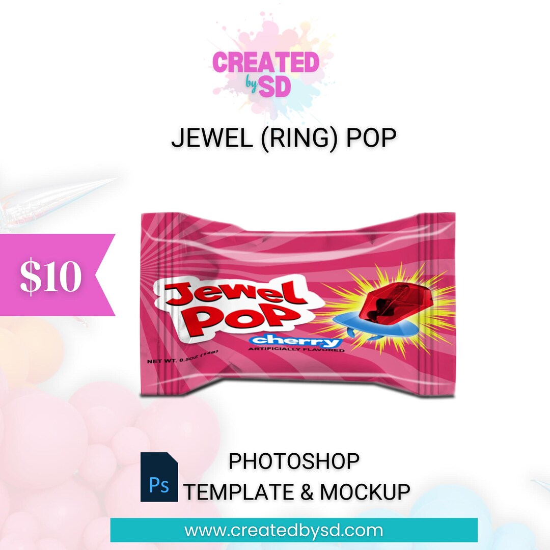 Pop Wrapper Ring Pop Wrapper Template: Valentine's Party Favor (photoshop) - Etsy