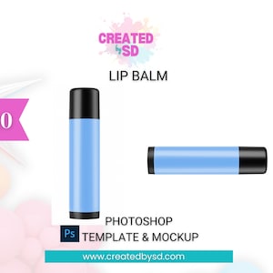 Lip Balm Template | Chapstick Sticker Label | PSD Mockup | Lip Balm Wrapper | Lip Balm Sticker