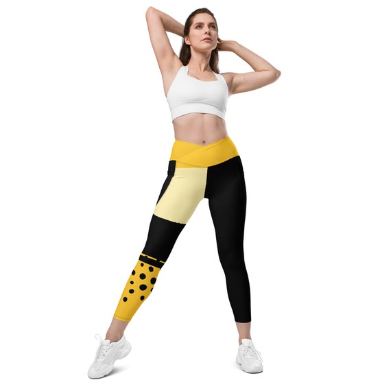 Bumblebee Crossover Leggings With Pockets 