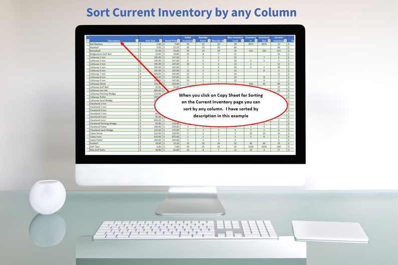 Sort By Button Inventory Inventory Tracker Template | Inventory Tracker | Inventory Tracker ...