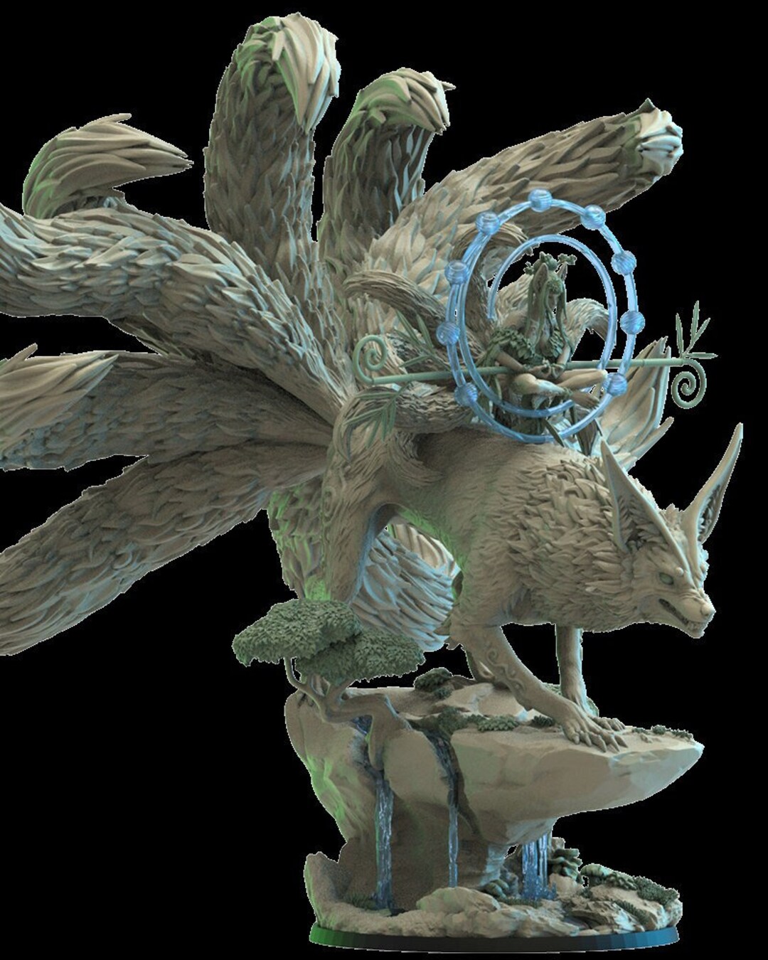 Hanako Kitsune Druid on Kyubi Lost Kingdom Fantasy Etsy