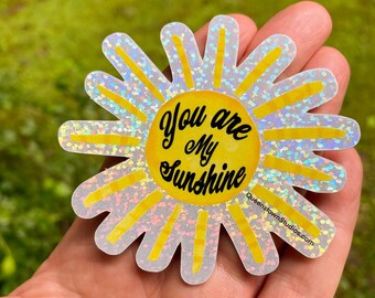 Pegatina de vinilo con la letra Sunshine, estilo acuarela, brillante para portátil