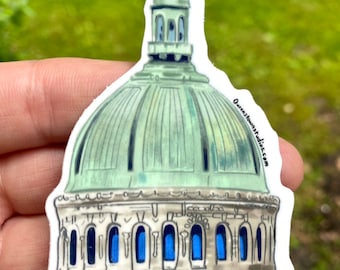 Adhesivo de vinilo de la Catedral de Annapolis, monumento histórico de Maryland, resistente al agua.