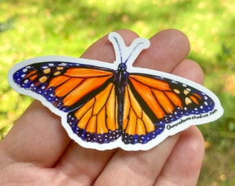 Monarch Butterfly Vinyl Sticker, Weather Resistant Decal