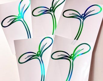 Holographic Sprout Vinyl Car Decal | EDM | Dubstep | Music Festival | Rave | EDC | Laptop Sticker | Bumper Sticker | Sprout Clip