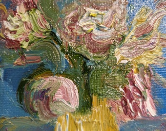 Vase of Flowers Small Oil Painting - Still Life