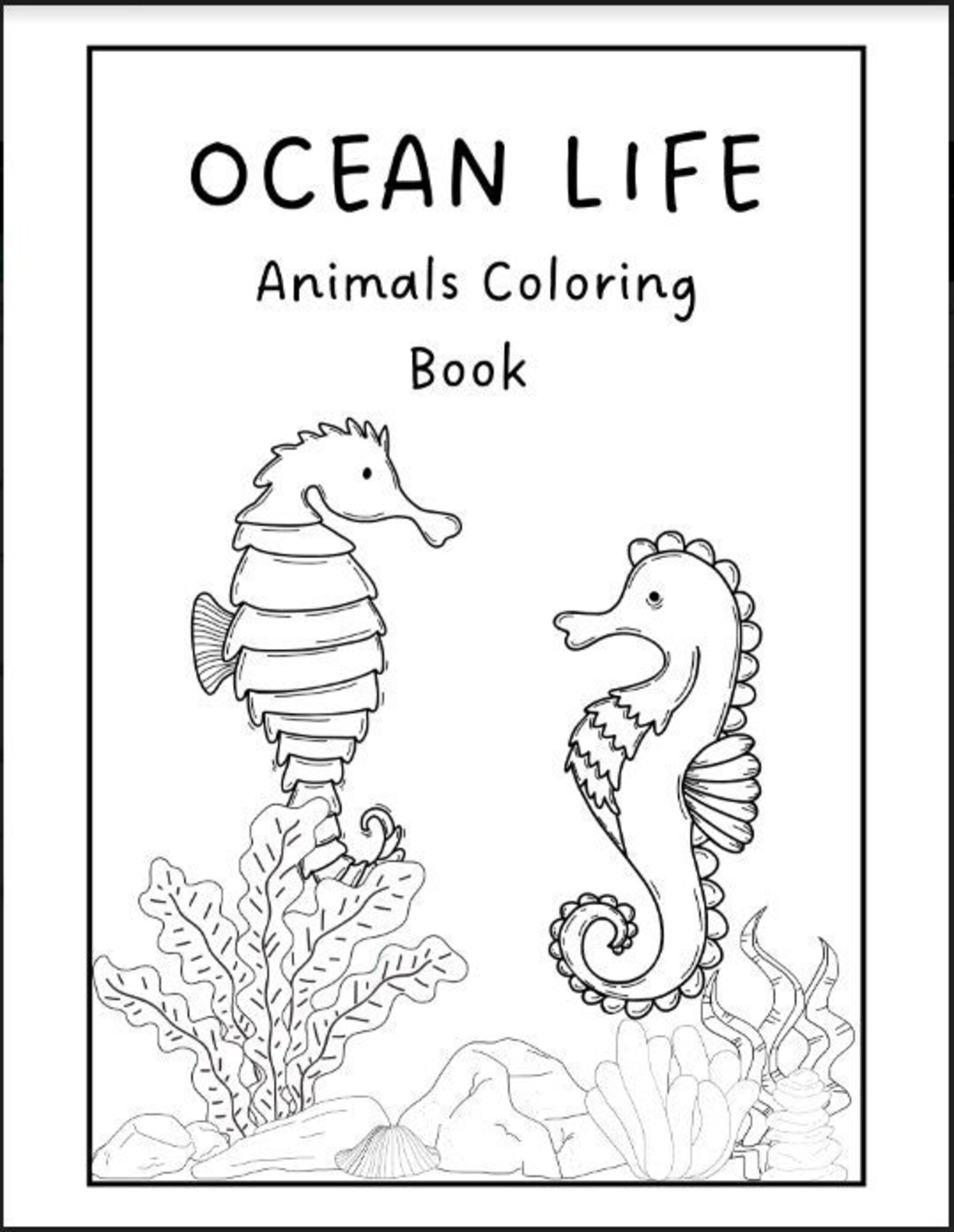Ocean Life Coloring Book 23pgs Etsy
