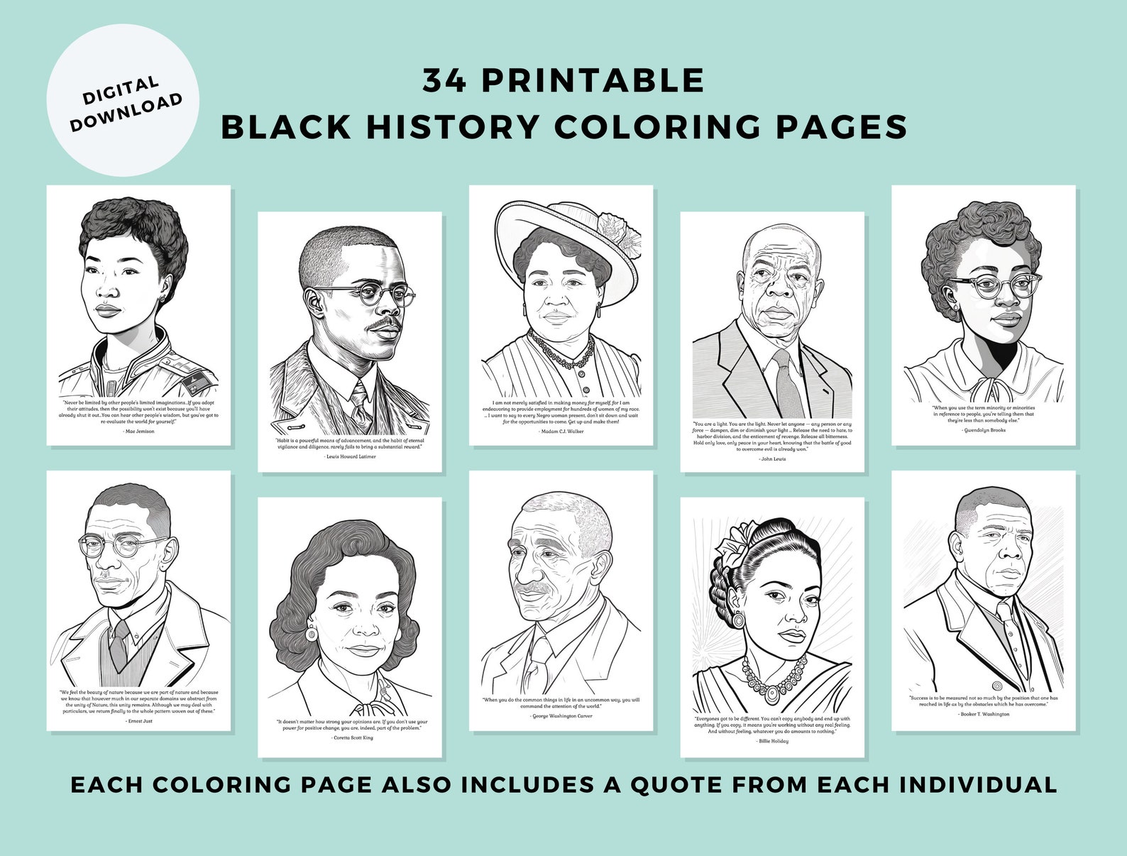 34 Black History Coloring Pages