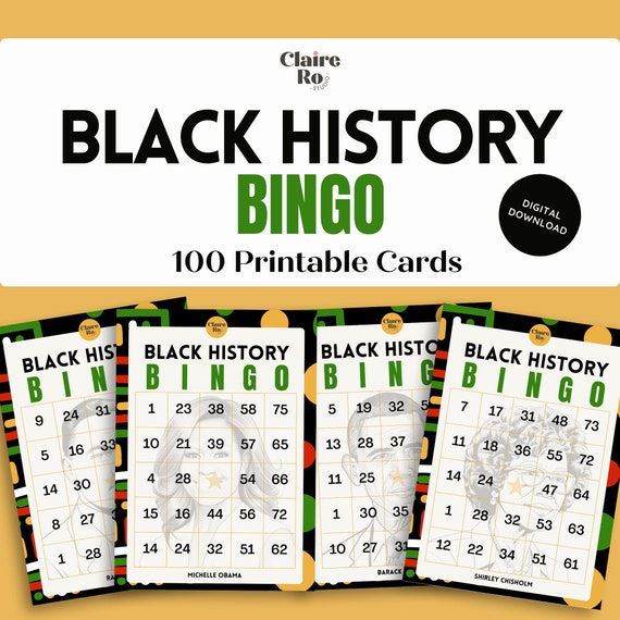 100 Printable Black History Bingo - Il 570xN.5956337690 1bc8 