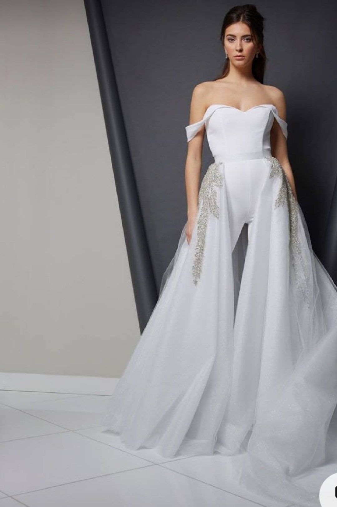 Lace One Piece Jumpsuit Wedding Dress Detachable Bridal Train – TulleLux  Bridal Crowns Accessories | lupon.gov.ph