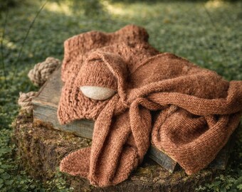 Brushed Alpaca Hand Dyed Wrap Set preorder Faded Henna close match