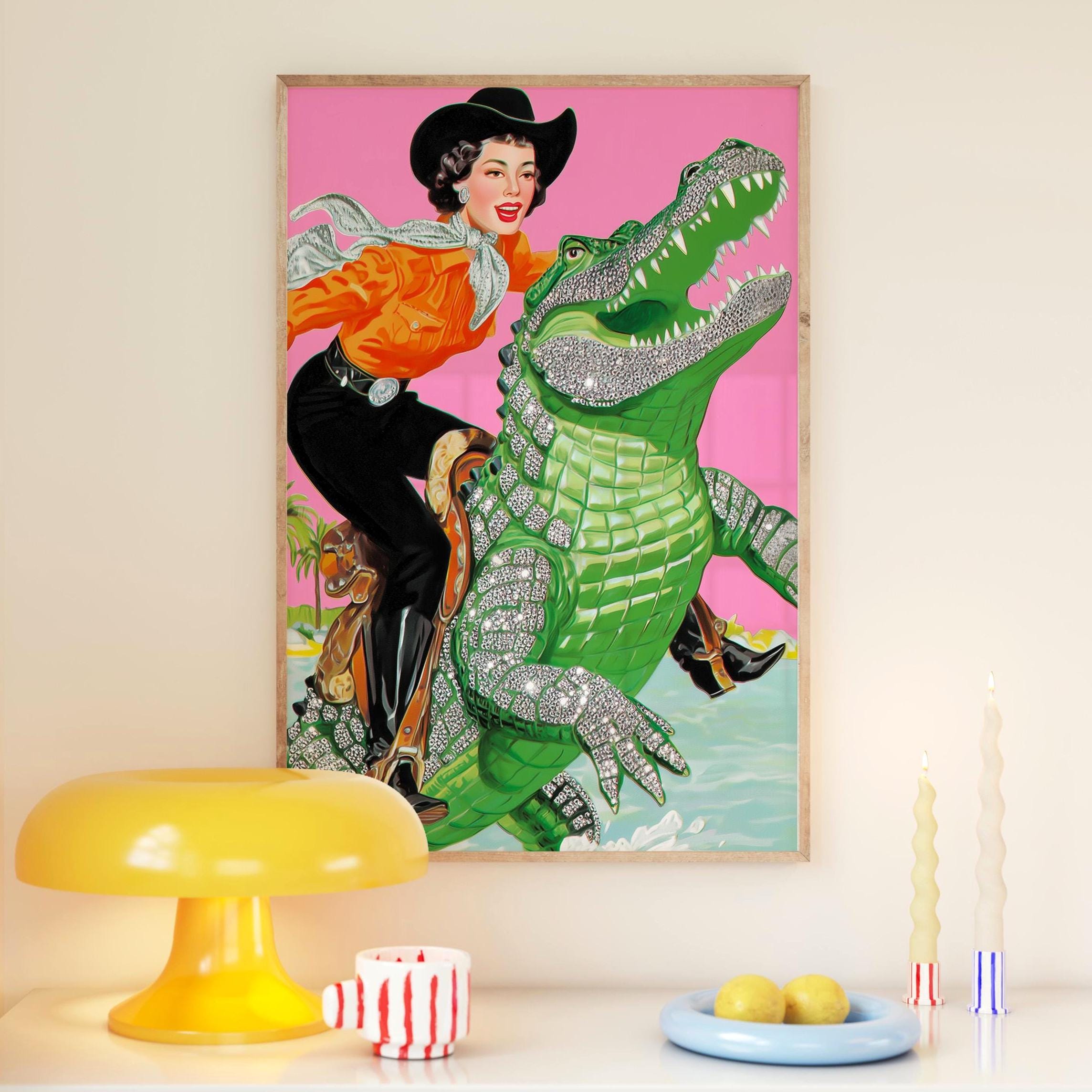 Crocodile Wall Decal Alligator Vinyl Autocollant Animaux Mural Stickers