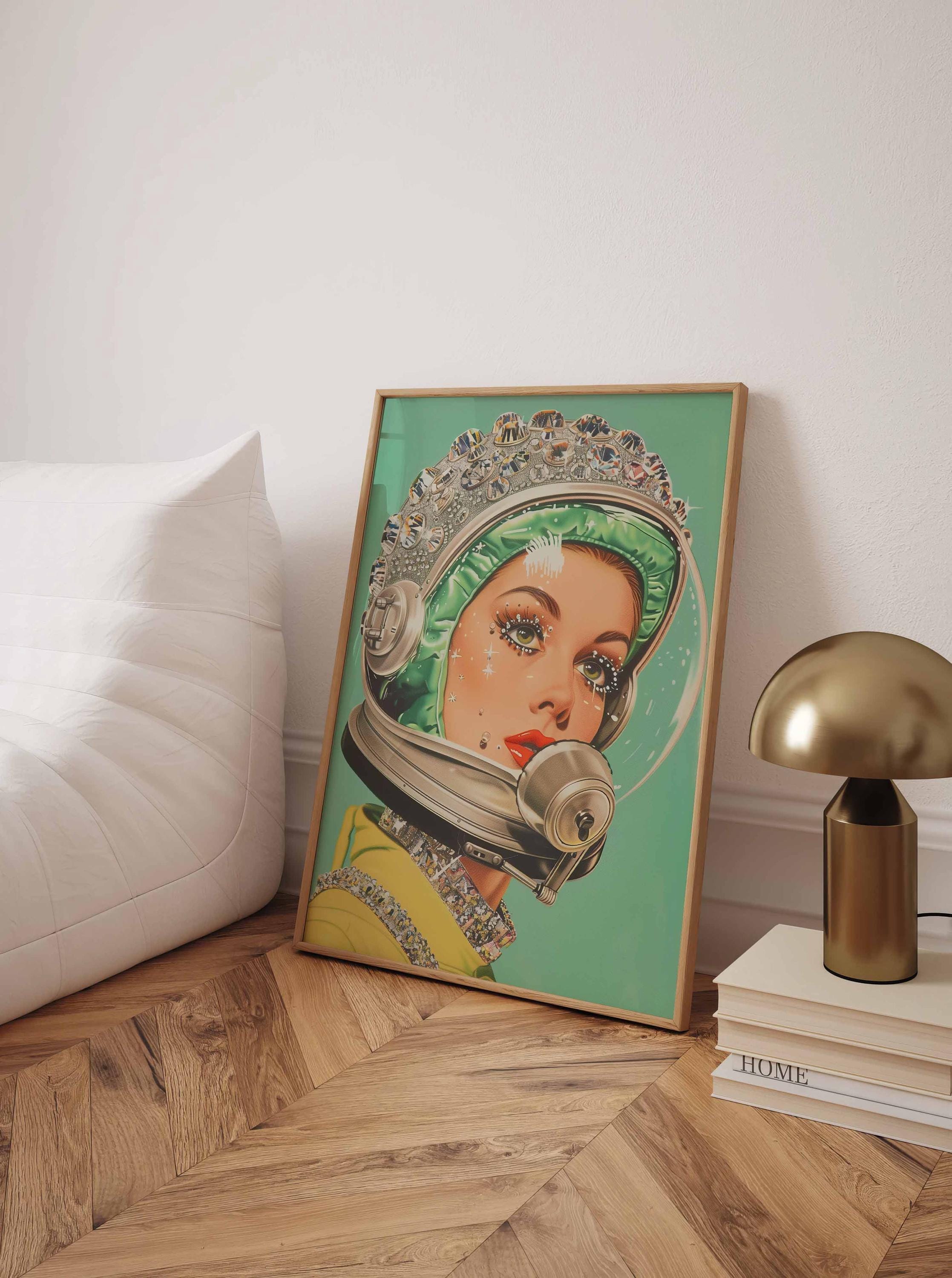 Retro Space Glam Girl Art Print – Vintage Sci-fi Pop Art Poster ...