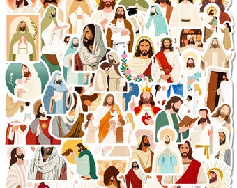 Boho Jesus Character Stickers, Waterproof Vinyl Decals