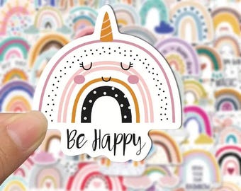 Rainbow Stickers Waterproof Vinyl Decals for Teacher Party Laptop Planner Water Bottle (10/20/30PCS)