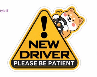 Driver Car Sticker Bumper Sticker – Please Be Patient Keep Distance Decal – Funny Cat Dog Panda Beginner